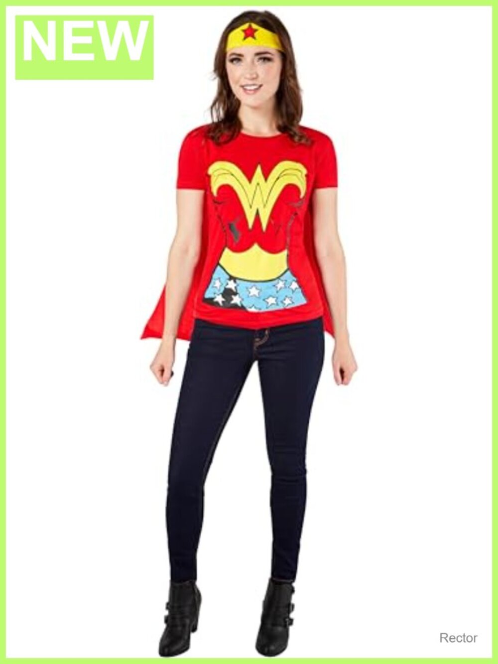 Wonder Woman Costume T-Shirt with Cape and Tiara
